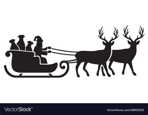 santa claus riding on a reindeer royalty free vector image