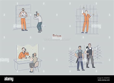 Prisoner behind bars, suspect posing for police mugshot, inmate in