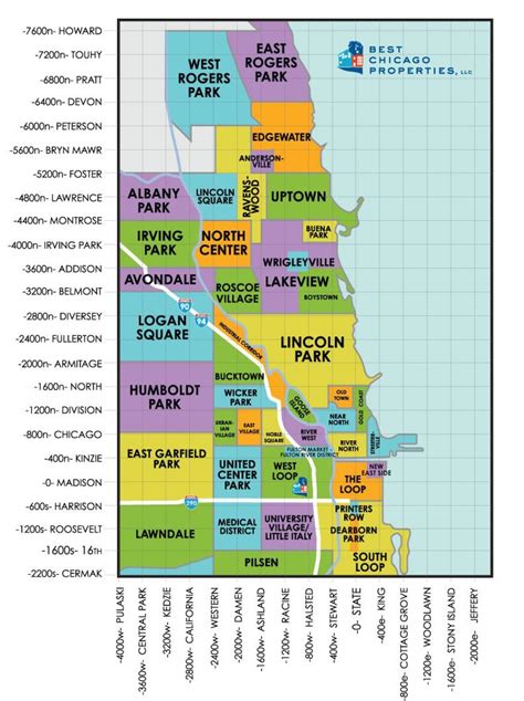 La Carte De Chicago Quartiers De Quartiers De Chicago Carte Tats Unis D Am Rique