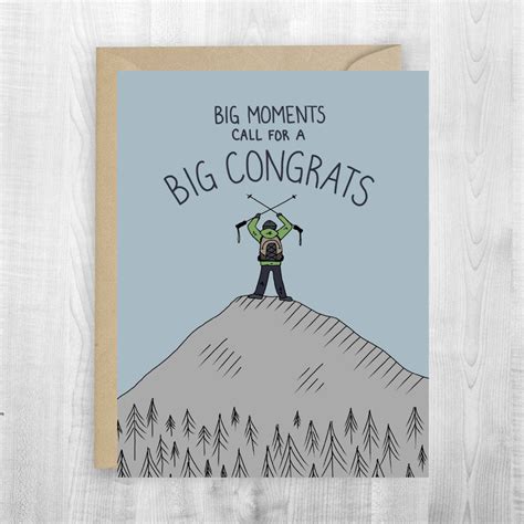 Congratulations Greeting Card Mountain Summit Graduation Etsy