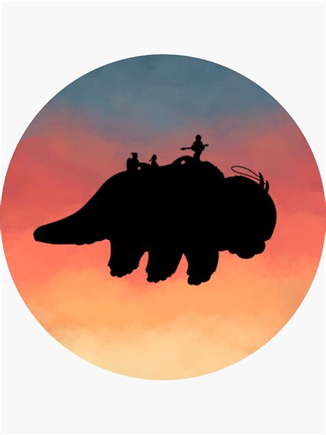 Appa Flying Sticker Sticker By Panhandleprints Avatar The Last