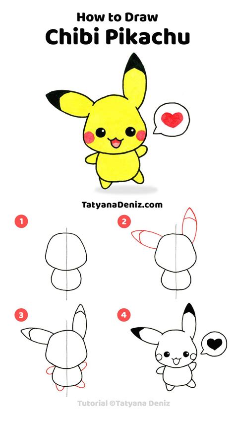 How To Draw Cute Chibi Pikachu How To Draw Cute Baby Chibi Pikachu From