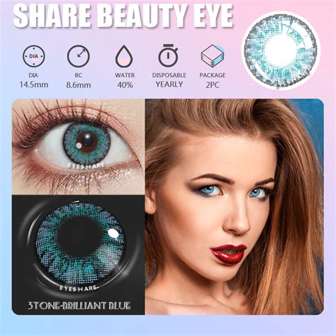 Piece Pair Brilliant Natural Cosmetic Colored Eye Contact Lenses Black