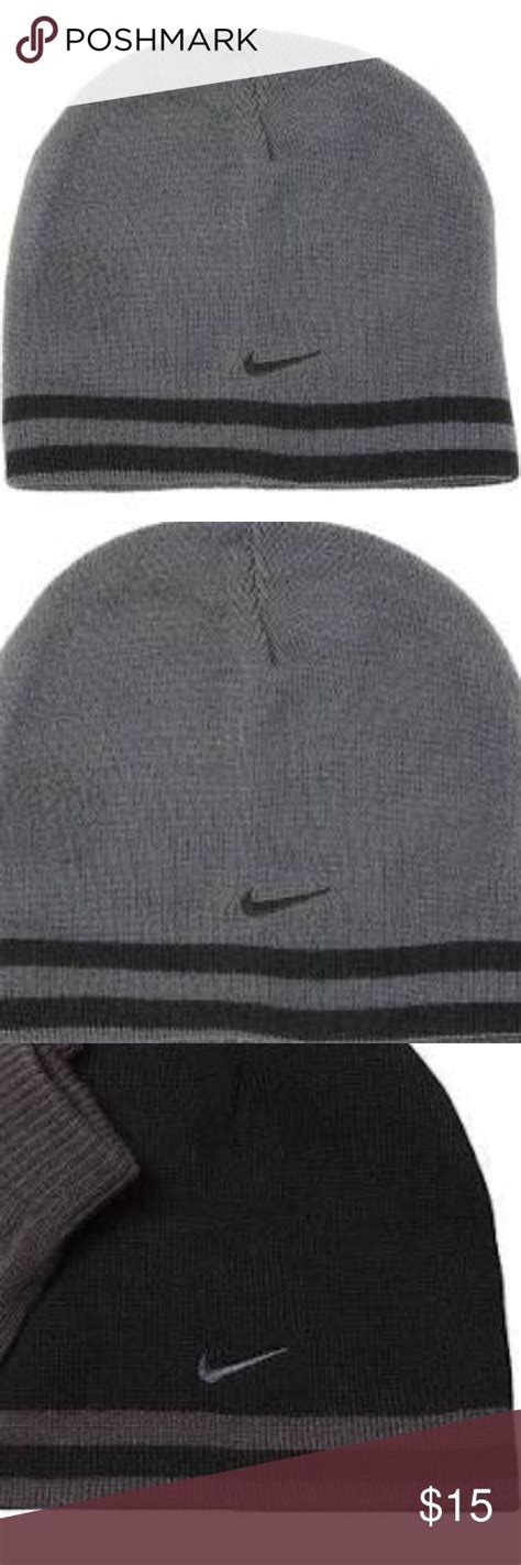 Nike Nwt Reversible Beaniehat Black Or Gray Boys Beanie Hats Nike