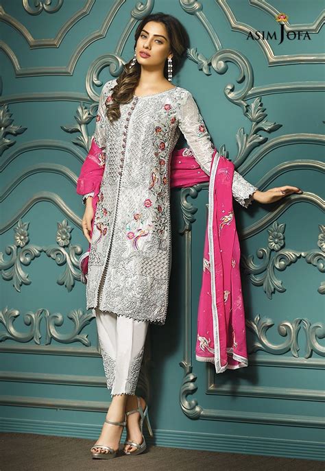 Pakistani Fancy Dresses Asim Jofa Mysorie Chiffon Collection 2018 19