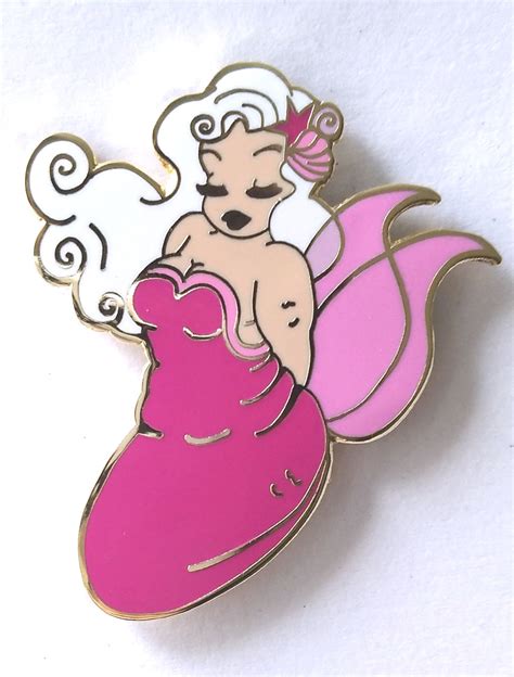 Body Positive Mermaid Enamel Pin Pink Lulemee Art Vintage Inspired