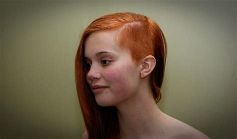 side cut long red shaved hair women half shaved hair oval face hairstyles hairstyles with