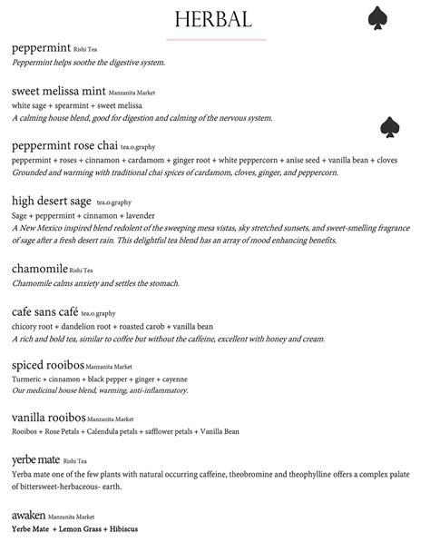 Menus – Manzanita Market