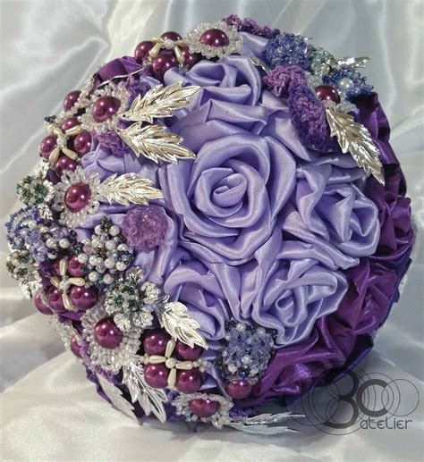 Purple And Lilac Bouquet Plib010 Hand Made Round Bouquet With 3 Toned