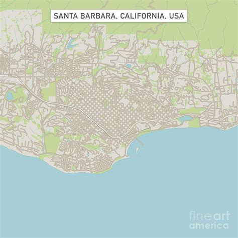 Long Beach California Us City Street Map Digital Art By Frank Ramspott