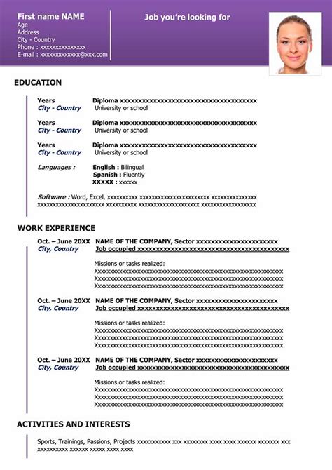I'm also well by the almighty. Free Downloadable Resume Template in Word - 2021 | CV Online