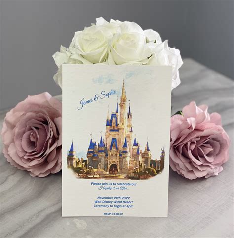 Disney Castle Wedding Invitation Etsy