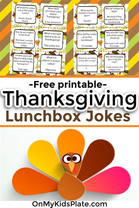 Printable Thanksgiving Lunch Box Jokes In 2022 Lunchbox Jokes