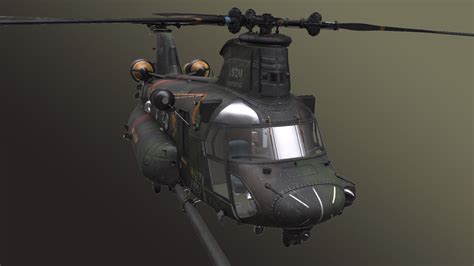Chinook Mh 47 3d Model Rigged Cgtrader