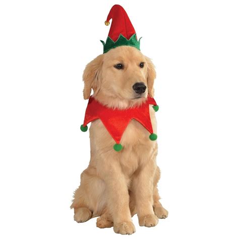 Elf Hat And Collar Pet Costume Pet Christmas Fancy Dress Ebay