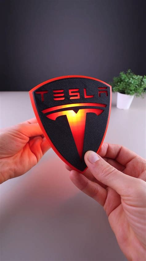 3d Printed Tesla Led Backlit Logo
