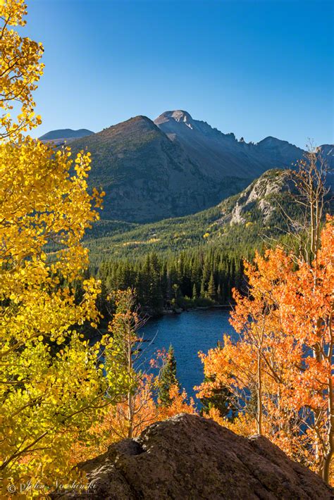 Fall Colors Rocky Mountain National Park Bear Lake With Longs Peak 06