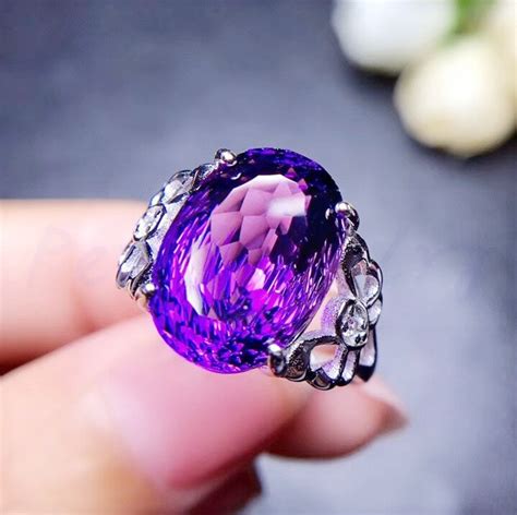 If the diamond is set, check to see if the metal of the ring you are looking at is a poor quality metal such as one with a 'c.z' stamp, it is most likely. Amethyst ring Free shipping Natural real amethyst 925 ...