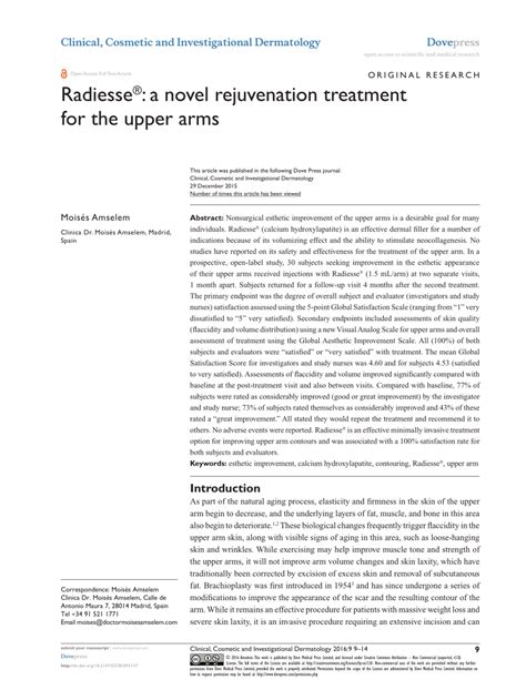 Pdf Radiesse® A Novel Rejuvenation Treatment For The Upper Arms