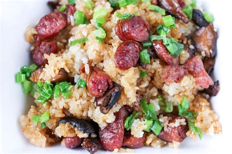 Sticky Rice With Chinese Sausage Xoi Man Recipe — Vicky Pham