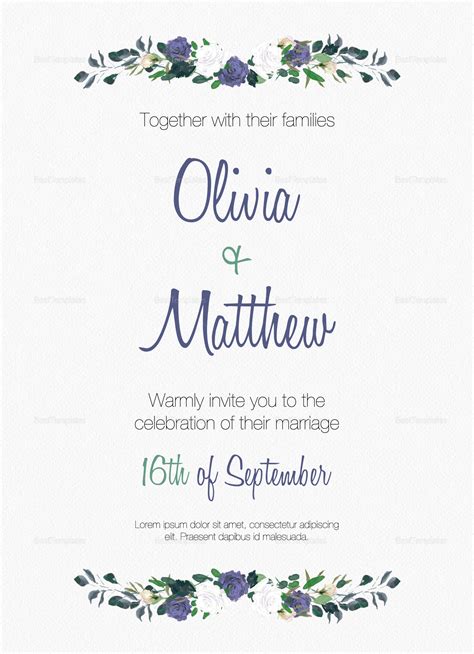 Traditional Wedding Invitation Design Template In Psd Word Publisher