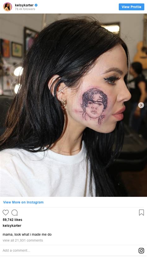 Harry Styles Face Tattoo Is Fake Singer Kelsy Karter Admits Bbc News
