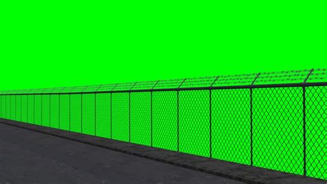 Ride Along The Security Fence Green Screen Stock Footage Video