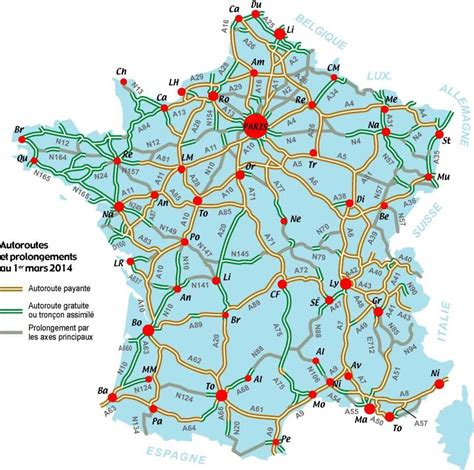 Carte Des Autoroutes En France Voyage Carte Plan