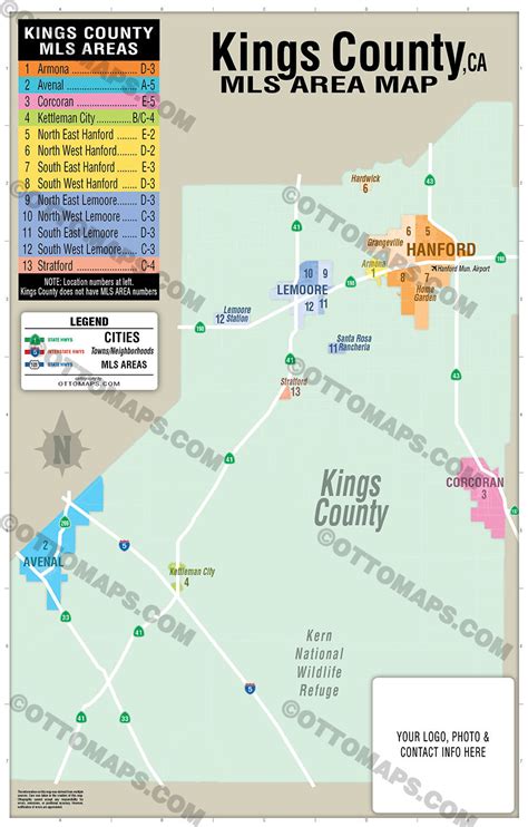 Kings County Mls Area Map California Otto Maps