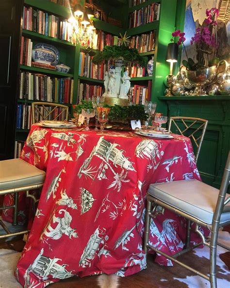 Red Chinoiserie Tablecloth Red Chinoiserie Chinoiserie Decor