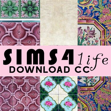 Six Different Patterns With The Words Sims4 Life On Top And Bottom