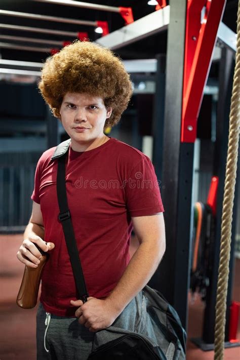 Tired Fat Man Thinking Over Weight Problems Desire To Lose Weight Gym