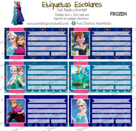 Frozen Etiquetas Para Libros Y Cuadernos Frozen Etiquetas Etsy México