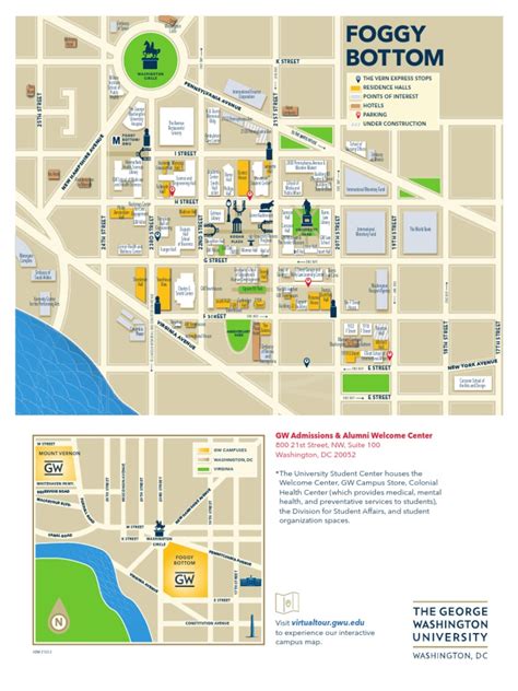 Gwu Foggy Bottom Campus Map August 2021 Pdf