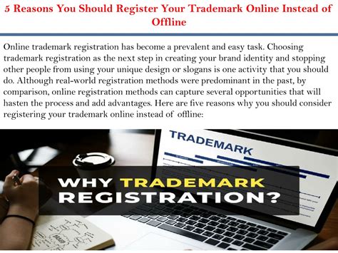 Ppt 5 Reasons You Should Register Your Trademark Online Instead Of