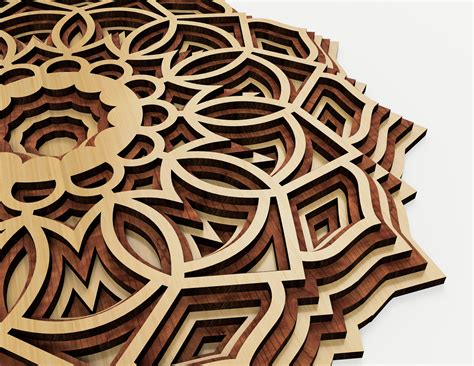 Laser File Panel Mandala Laser Cut Files Svg Dxf Vector Etsy