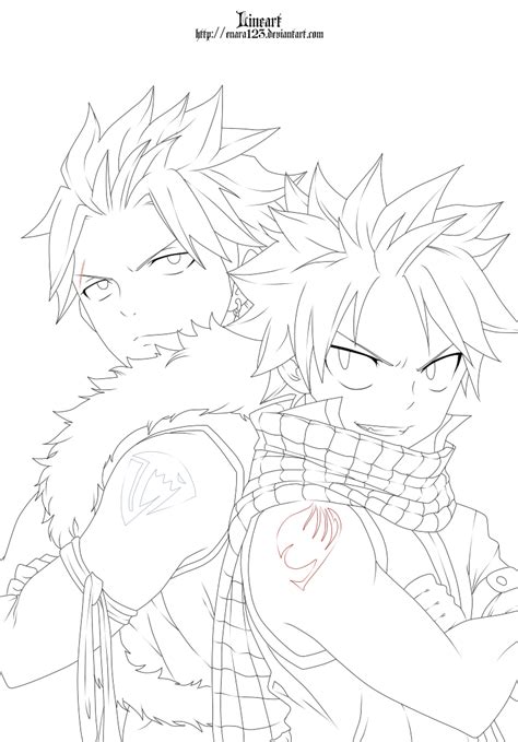 Colored 260lineart By Enara123 On Deviantart Natsu Drawing Fairy Tail