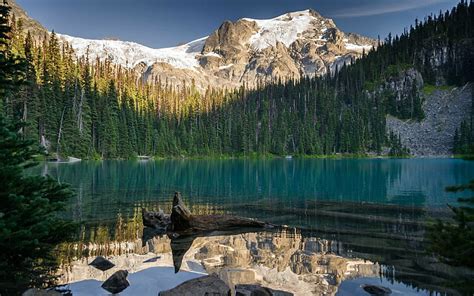 Joffre Lake British Columbia Nature Reflection Lake Mountains Hd