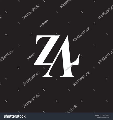 Minimal Za Logo Template Creative Za Stock Vector Royalty Free