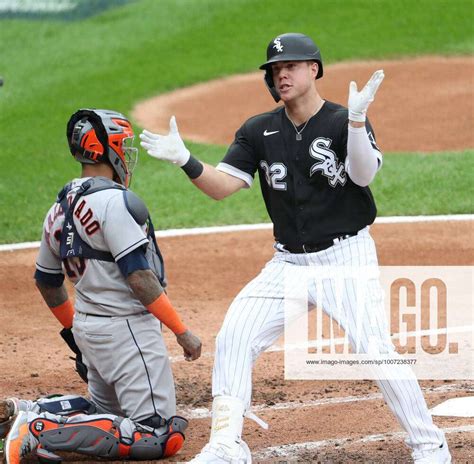 October Chicago White Sox Designated Hitter Gavin Sheets Crosses The Plate After