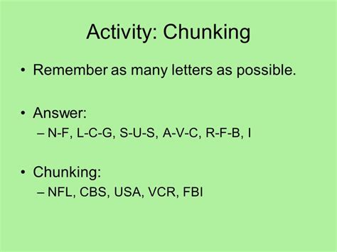 What Is The Chunking Memory Strategy Joseph Francos Reading Worksheets