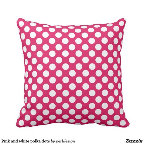 Pink And White Polka Dots Patterned Throw Pillows Decorative Throw