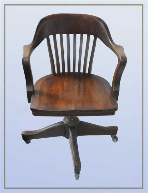 Carved Wooden Office Chair On Casters Wooden Nickel Antiques