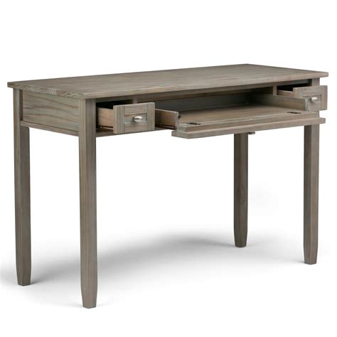 This beautiful distressed wood and hot rolled steel desk is perfect for many applications. Simpli Home Warm Shaker Solid Wood Desk, Distressed Grey ...