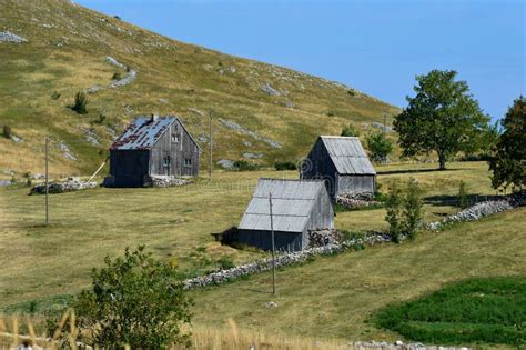 Traditional Wooden Mountain House Stock Photo Image Of Pasture