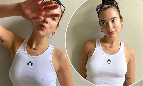 Dua Lipa Poses Braless In A Tight White Tank Top After Revealing She S Excited To Become An