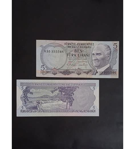 K Serisi 6 Emisyon 5 Türk Lirası Eski Koleksiyon Kağıt Para Para