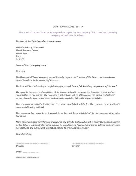Sample Letter Of Request For Loan Application Letter