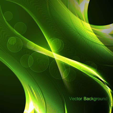 Abstract Colorful Green Shiny Line Wave Vector Design Vectors Graphic