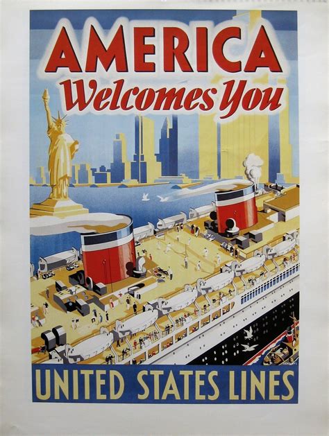 AmÉrica Travel Posters Ship Poster Vintage Travel Posters